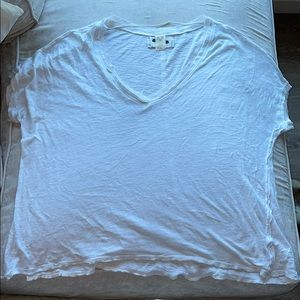 Oversized white v-neck